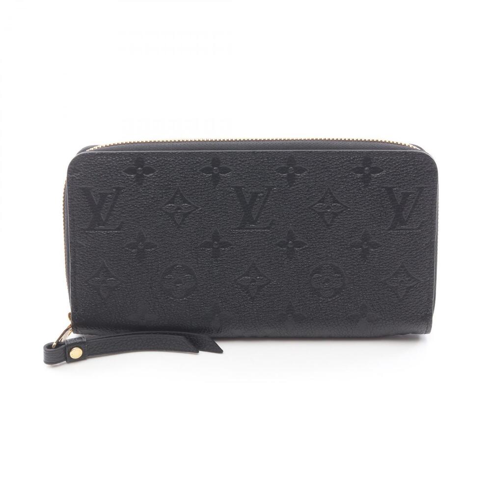Louis Vuitton Zippy Wallet Monogram Empreinte Round Long Leather Noir Black